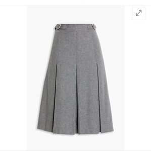 Rag & Bone Garnet Skirt, Gray A-Line with Pleats, Buckles